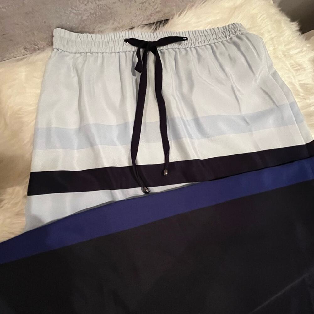 NEW FORENZA Colorblock Striped Drawstring Waist Maxi Skirt Blue NWT - Picture 3 of 15